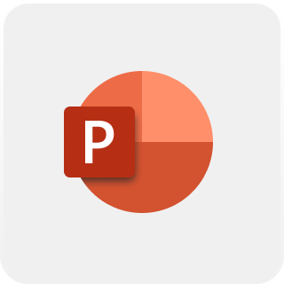 PowerPoint logo with grey background