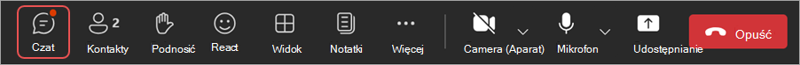 Ikona znajduje się na drugim miejscu od lewej w kontrolkach spotkania