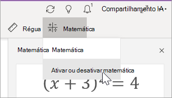Ativar ou Desativar Matemática