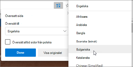 Välj ett språk att översätta till