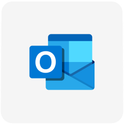 Логотип Outlook на сірому фоні
