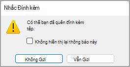 Hình ảnh hộp thoại 'Lời nhắc Đính kèm'.